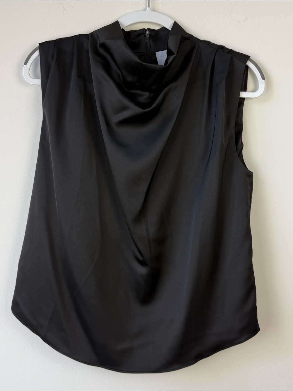 Modern Citizen Allegra Gathered-Neck Sleeveless Satin Blouse in Black - Picture 4 of 8